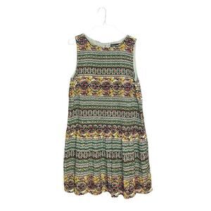 Anthropologie Hemant & Nandita Beaded Sheath Silk Dress 8 Boho Colorful